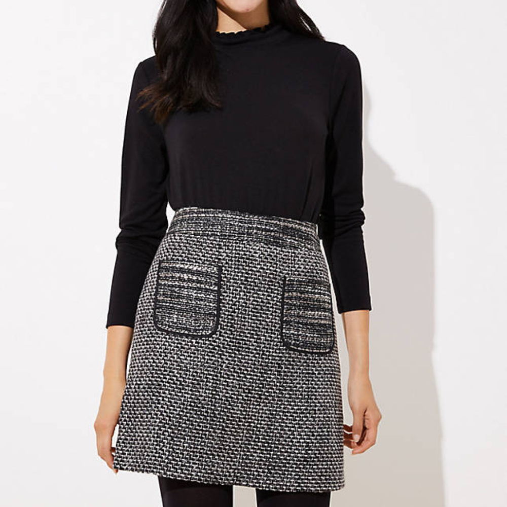 NEW Loft Tweed Pocket Skirt Size 0 Petite